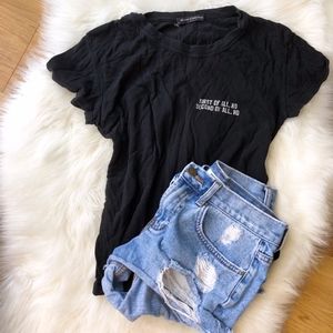 Black 'First of all, No' Brandy Melville Soft Tee